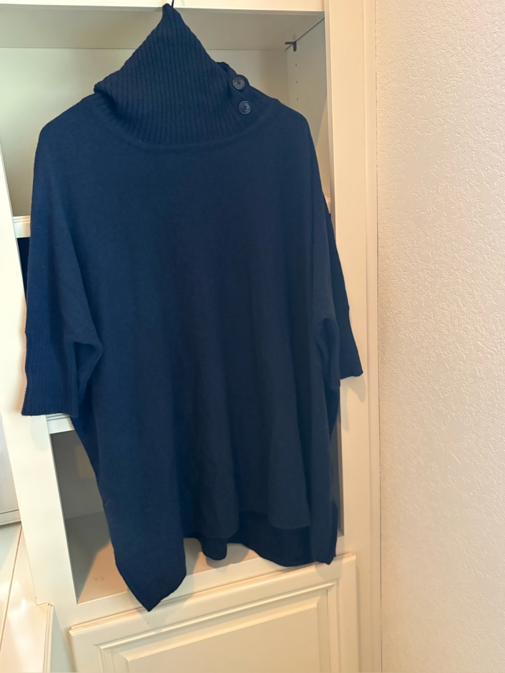 Neiman Marcus Cashmere blue turtleneck sweater oversized small/medium